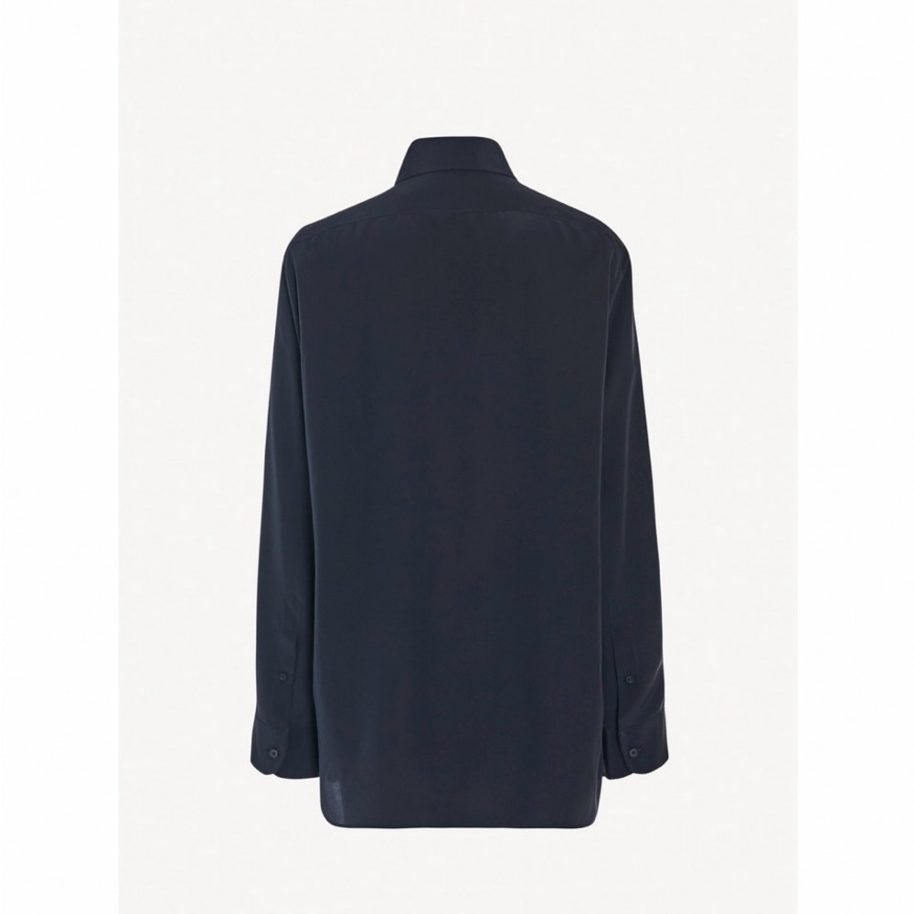 The Row 100% Silk blouse in Color: Midnight. Size Large. Never Worn with Tags